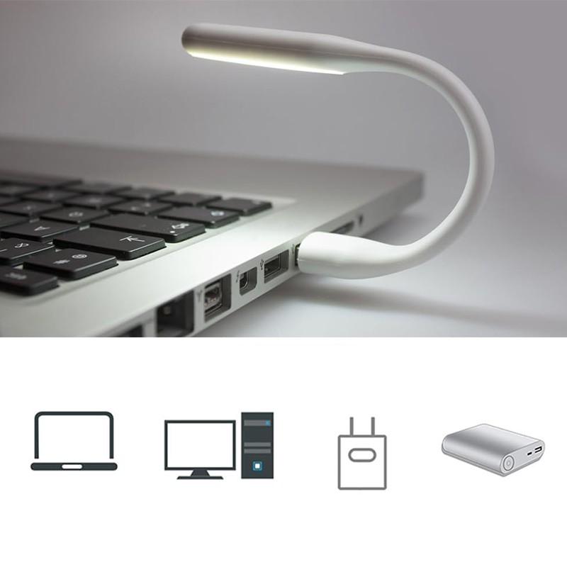 Mini lampa LED portabila, 1.2W, brat flexibil, alimentare USB, alba, 16 cm - imagine 10